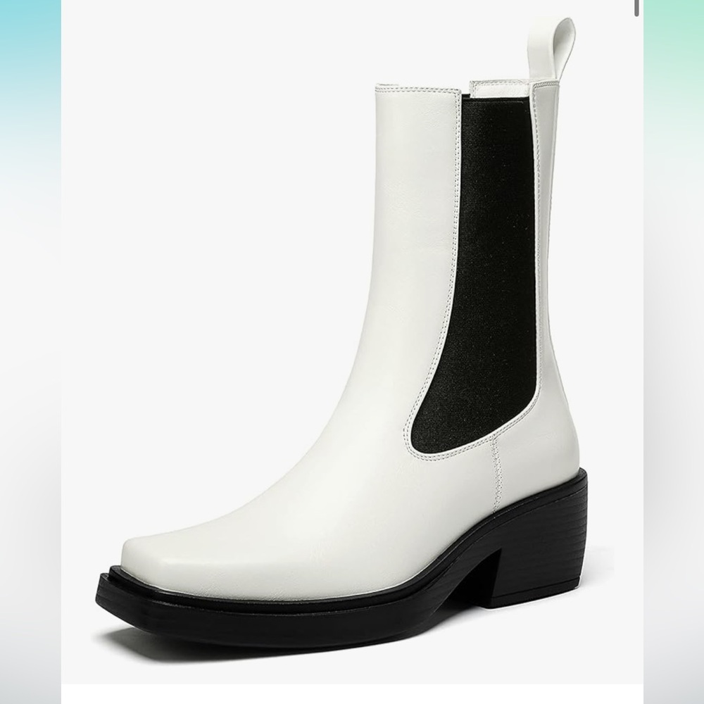 👍 BRAND NEW! Vivanly square tow slip on low heel Chelsea boots